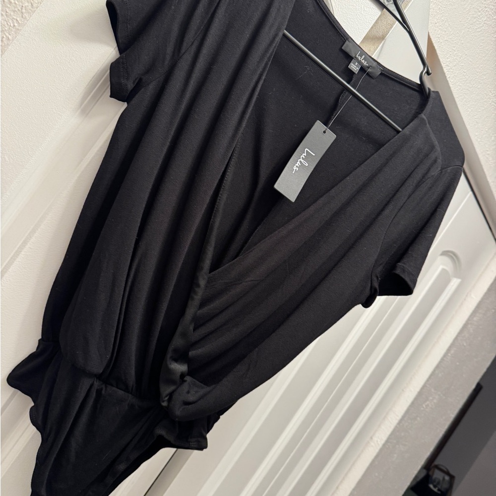 NWT Lulus Black Wrap Bodysuit